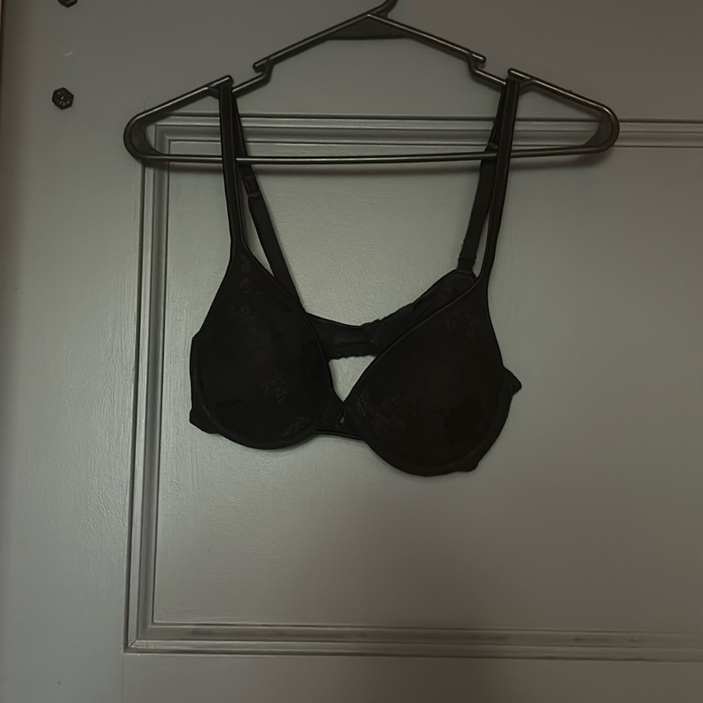 Black, laced, bra